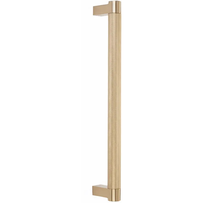 84070.RECUS4.KNUS4 12 in. Center To Center Rectangular Stem Knurled Bar Select Appliance Pull - Satin Brass Finish