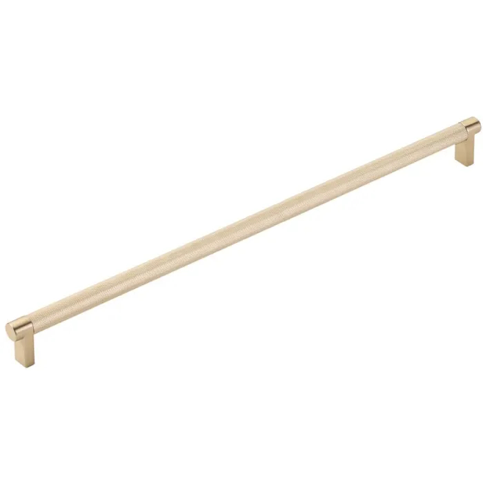 84071.RECUS4.KNUS4 18 in. Center To Center Rectangular Stem Knurled Bar Select Appliance Pull - Satin Brass Finish