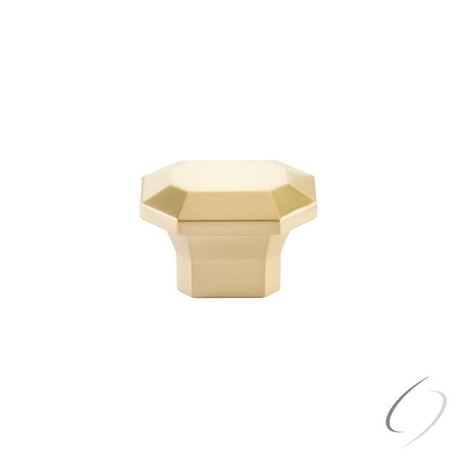 86613US4 1.375 x 2 in. Riviera Rectangular Cabinet Knob - Satin Brass Finish