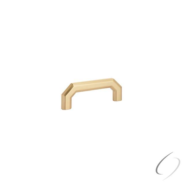 86614US4 3.5 in. Center To Center Riviera Cabinet Pull - Satin Brass Finish
