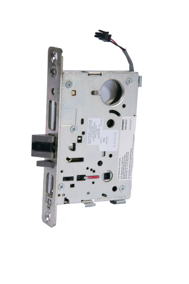 827012V26D Fail Safe Electro Mechanical Single Cylinder 12V Mortise Lock Body with Faceplate, Strike & Mounting Screws - Satin Chrome