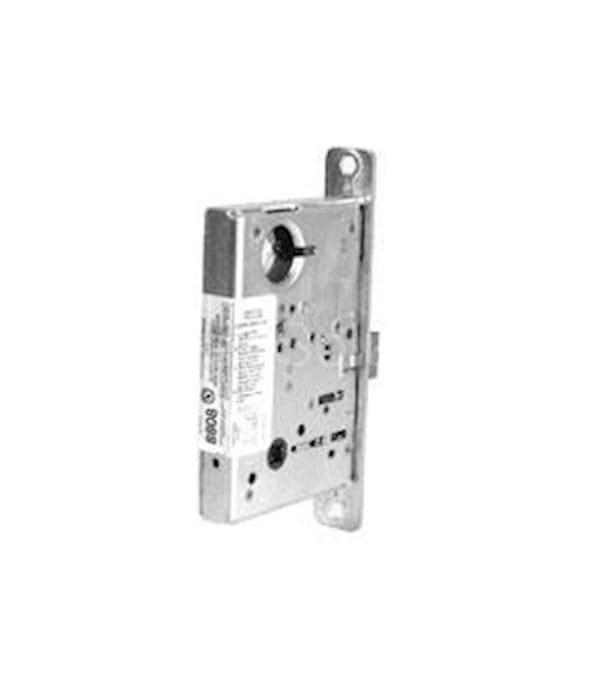 827112V26D Fail Secure Electro Mechanical Single Cylinder 12V Mortise Lock Body with Faceplate, Strike & Mounting Screws - Satin Chrome