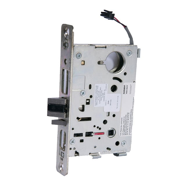 827124V26D Fail Secure Electro Mechanical Single Cylinder 24V Mortise Lock Body with Faceplate, Strike & Mounting Screws - Satin Chrome