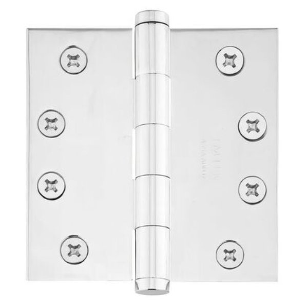 92014US26 4 x 4 in. Square Steel Heavy Duty Hinges, Polished Chrome