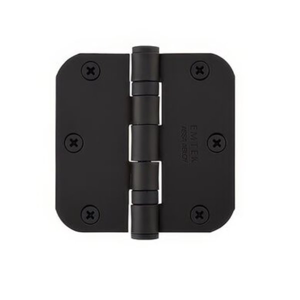 94023US19 3.5 x 3.5 in. & 0.25 in. Radius Heavy Duty Steel Ball Bearing Hinges, Flat Black