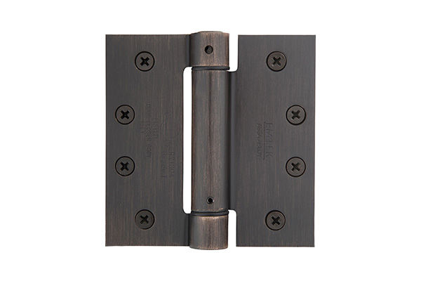 95014US10B 4 x 4 in. Square UL Steel Spring Hinges, Oil Rubbed Bronze