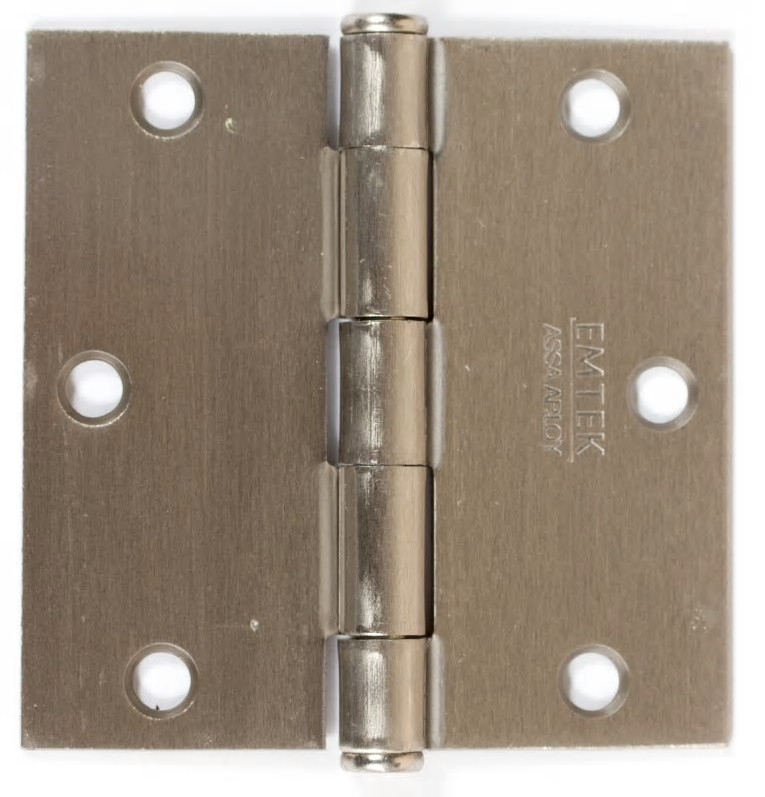 96113US15 3.5 x 3.5 in. Square Solid Brass Residential Duty Hinges, Satin Nickel
