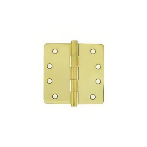 96134US4 4 x 4 in. & 0.62 in. Radius Solid Brass Residential Duty Hinges, Satin Brass