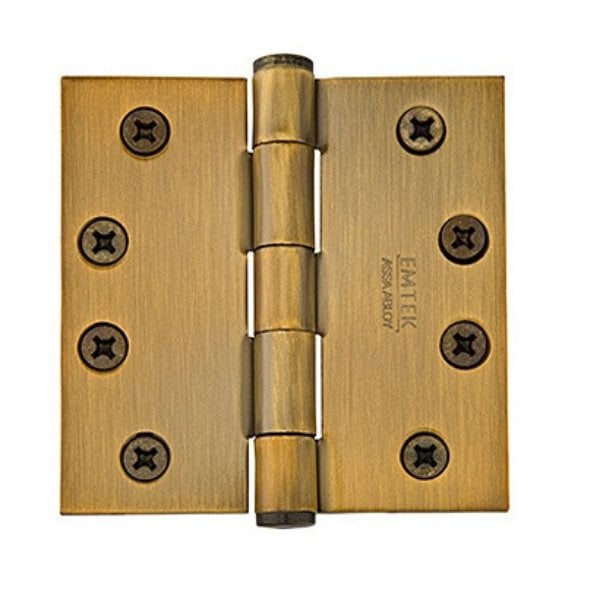 96215US3NL 4.5 x 4.5 in. Square Solid Brass Heavy Duty Hinges, Unlacquered Brass