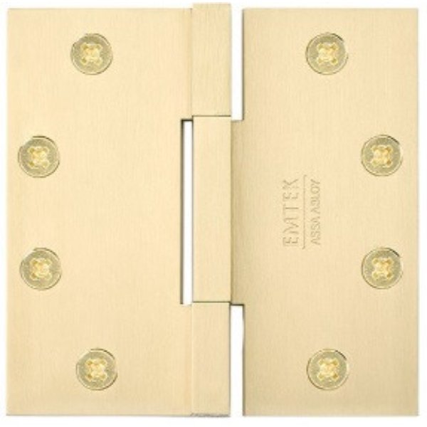 96315US4 4.5 x 4.5 in. Square Corner Barrel Heavy Duty Hinge, Satin Brass
