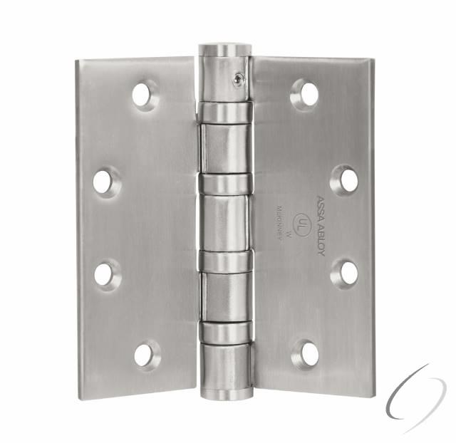 T4A338641232DNRP 4.5 x 4.5 in. Square Corner Non Ferrous Heavy Weight 5 Knuckle Ball Bearing Hinge with Non Removable Pin, Satin Stainless Steel