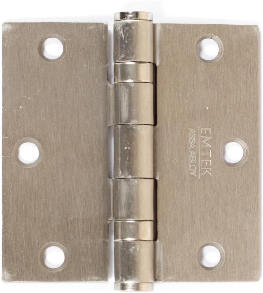 94013US15 3.5 x 3.5 in. Square Heavy Duty Steel Ball Bearing Hinges - Satin Nickel Finish