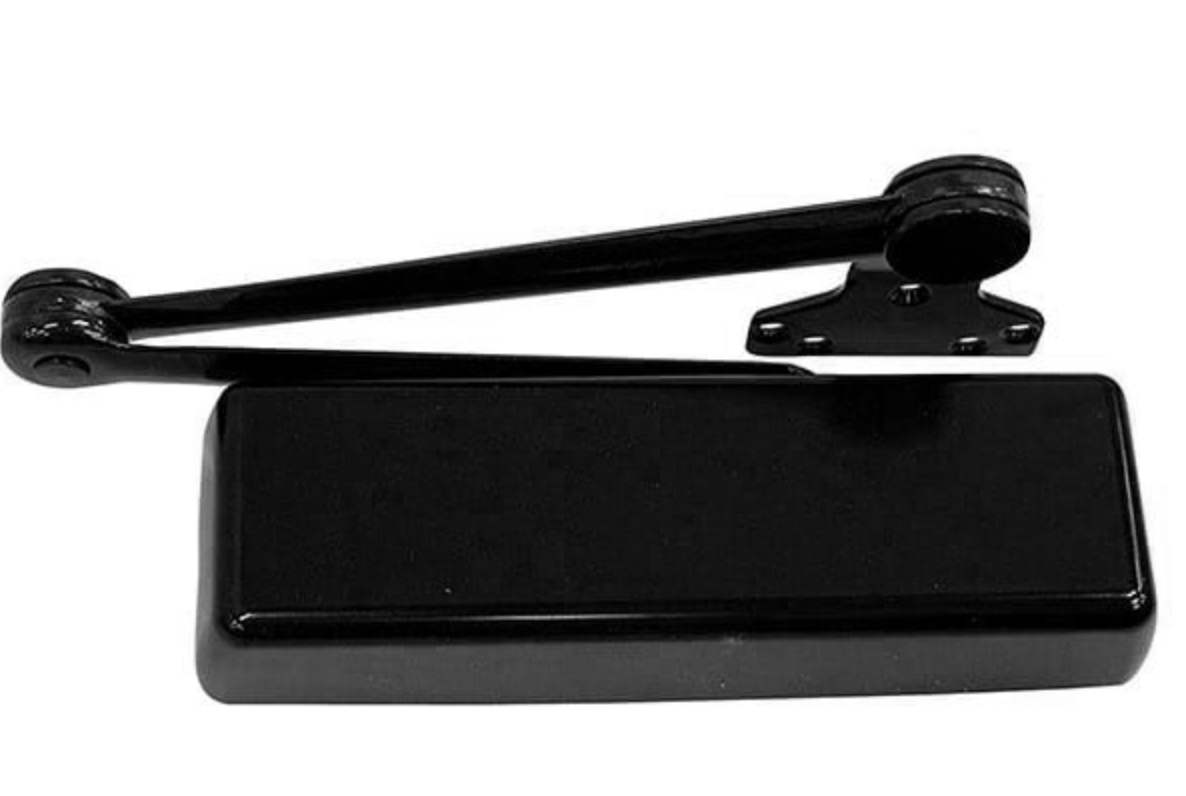 LCN  Parallel Arm Super Smoothie Heavy Duty Adjustable 1-6 Surface Mounted Regular Door Closer with Delay & TBSRT Thru Bolts - Matte Black Finish