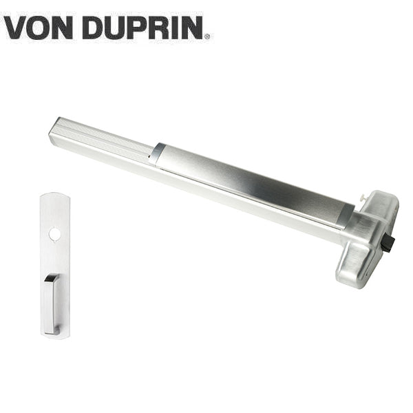 AXPAQELXRX99NL26D3 3 ft. Accessible Rim Grooved Case Exit Device with Night Latch Trim, Satin Chrome Finish