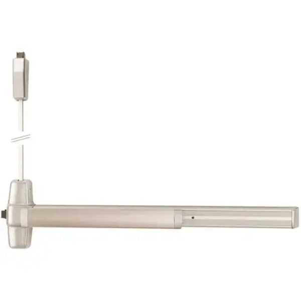 3 ft. Quiet Electric Latch Retraction Fire Rated Surface Vertical Rod Grooved Case Exit Device - Less Bottom Rod 626 - Satin Chrome Finish
