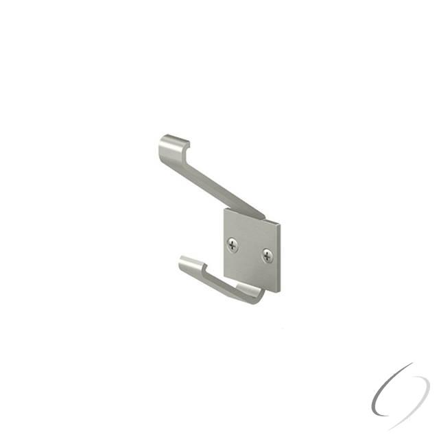 MH12U15 Double Modern Hook - Satin Nickel Finish