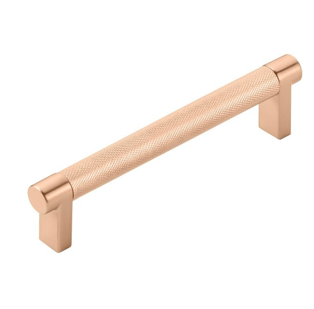 84054.RECSCU.KNSCU 5 in. Center To Center Rectangular Stem with Knurled Bar Select Cabinet Pull - Satin Copper Finish