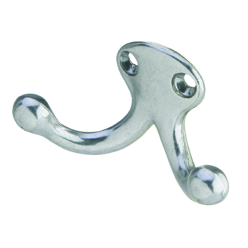 Ives 582A26 Aluminum Double Wardrobe Hook - Bright Chrome