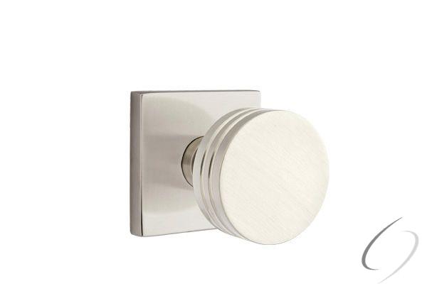 5050BNUS15 Bern Knob Dummy Pair with Square Rose, Satin Nickel