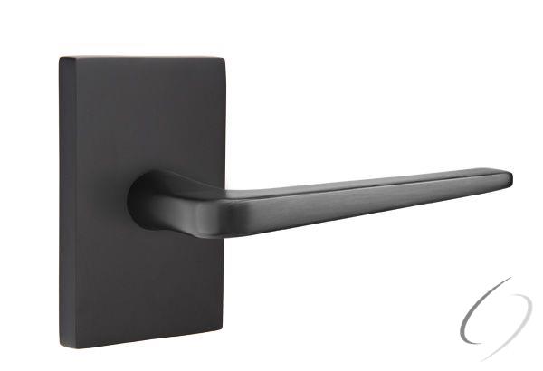 5112ATNUS19LH Athena Lever Left Hand Passage with Modern Rectangular Rose, Flat Black