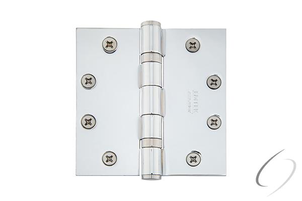 94015US26 4.5 x 4.5 in. Square Steel Heavy Duty Ball Bearing Hinge, Bright Chrome