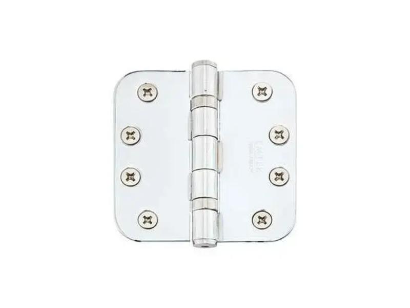 94034US14 4 x 4 x 0.62 in. Radius Heavy Duty Steel Ball Bearing Hinge, Bright Nickel