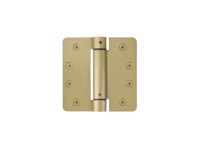 95024US4 4 x 4 x 0.25 in. Radius UL Steel Spring Hinge, Satin Brass