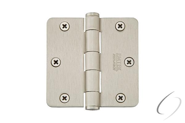 96123US15 3.5 x 3.5 x 0.25 in. Radius Solid Brass Residential Duty Hinge, Satin Nickel
