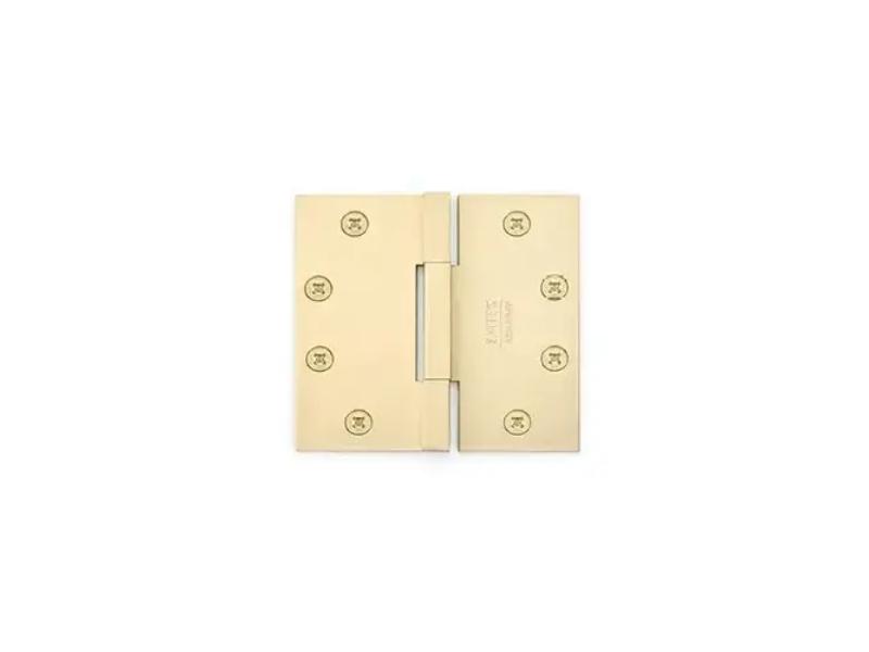 96314US4 4 x 4 in. Square Corner Barrel Heavy Duty Hinge, Satin Brass