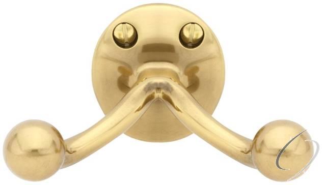2607US7 Double Hook with Oval Foot, French Antique Brass