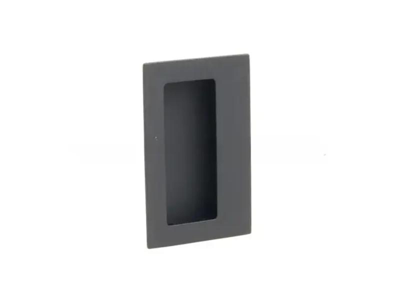 222350US19 2.5 x 4 in. Rectangular Flush Pull with Offset Pocket, Flat Black