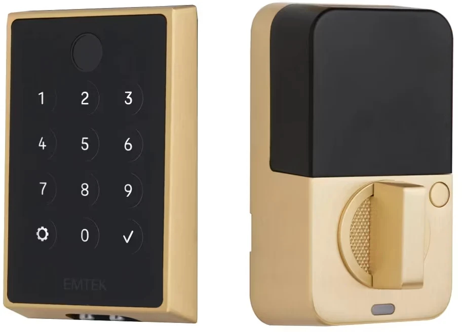 EMP21211US4 Empowered 2-Touch Key-Free Deadbolt with Bluetooth & Wi-Fi for 1.75 in. to 2 in. Door, Satin Brass