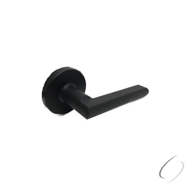 FLS904 Grade 3 Onyx Lever with Square Rose Half Dummy Lockset - Matte Black