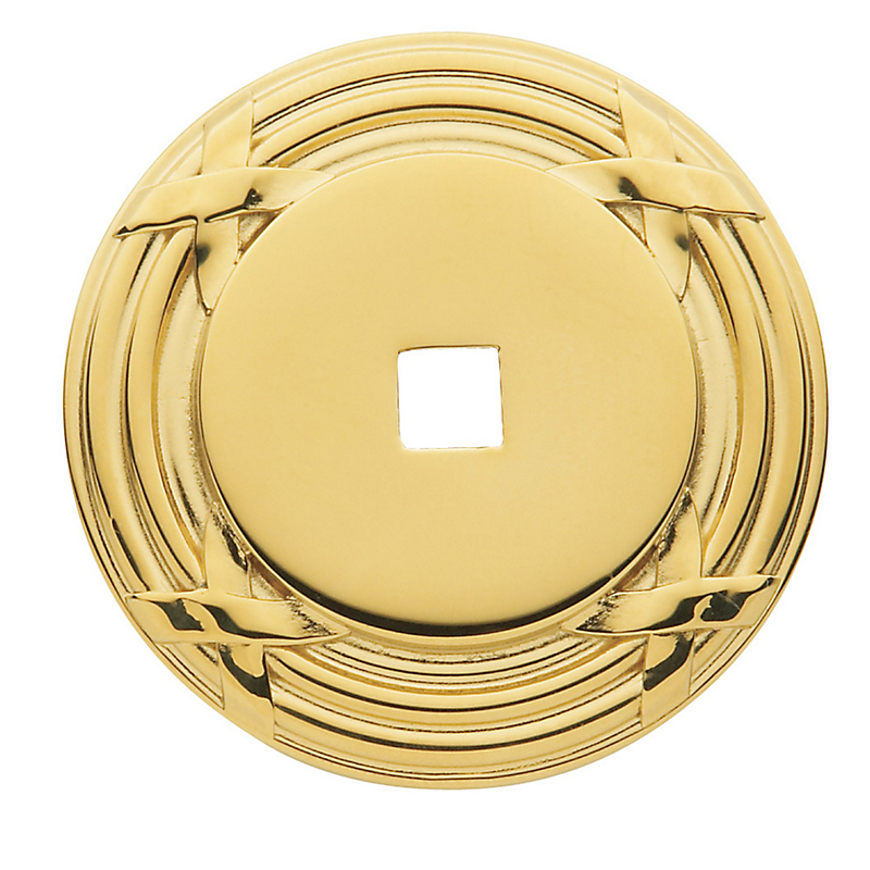 Picture of Baldwin 4613030 Round Edinburgh Cabinet Back Plate - Polished Brass