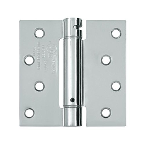 Bright Chrome Spring Hinge, Holes per Leaf: 4