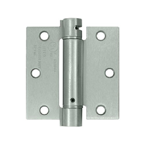 Satin Stainless Steel Spring Hinge, Holes per Leaf: 3