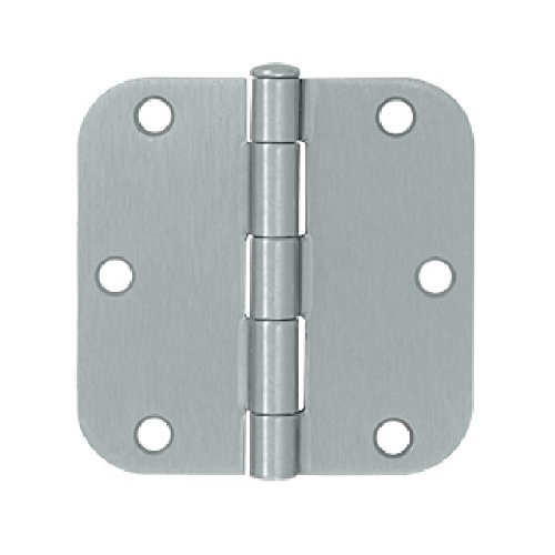 3.5 x 3.5 x 0.62 in. Residential Radius Hinge Steel - Brushed Chrome