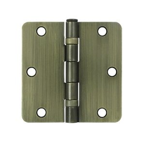 3.5 x 3.5 x 0.25 in. Radius Hinge Steel, Antique Brass