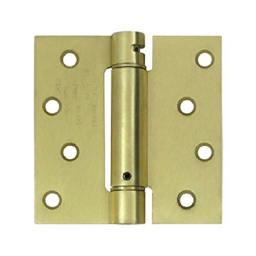Satin Brass Spring Hinge, Holes per Leaf: 4