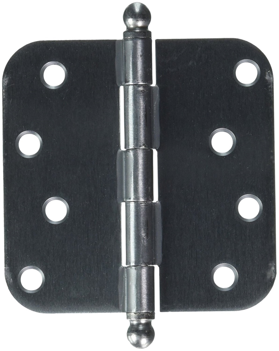 S44R526D 4 x 4 x 0.62 in. Radius Hinge Steel - Brushed Chrome