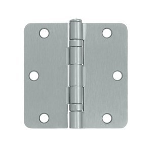S35R4BB26D 3.5 x 3.5 x 0.25 in. Radius Hinge Steel - Brushed Chrome-US26