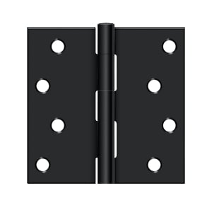 4 x 4 in. Square Hinge, Paint Black