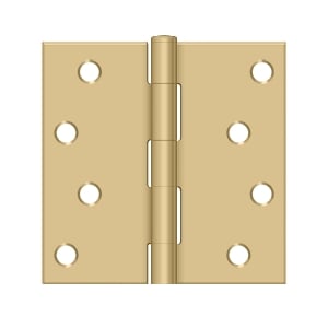S44U4-R 4 x 4 in. Square Hinge, Brushed Brass