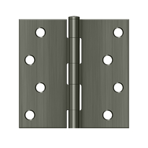 S44U15A-R 4 x 4 in. Square Hinge, Antique Nickel