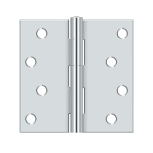 4 x 4 in. Square Hinge, Polished Chrome