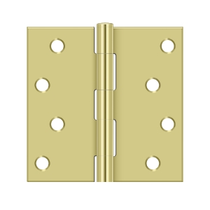 S44U3-R 4 x 4 in. Square Hinge, Polished Brass