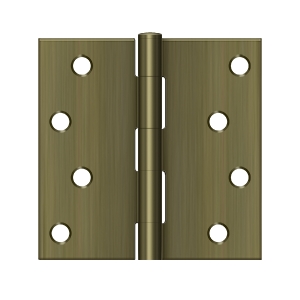S44U5-R 4 x 4 in. Square Hinge, Antique Brass