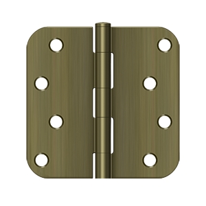 4 x 4 x 0.625 in. Radius Hinge, Antique Brass