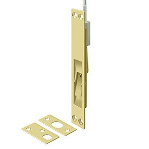 12 in. Rod Heavy Duty Extension Flush Brass Bolt, Polished Brass