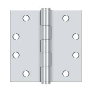 4.5 x 4.5 in. Heavy Duty Square Hinge, Polished Chrome